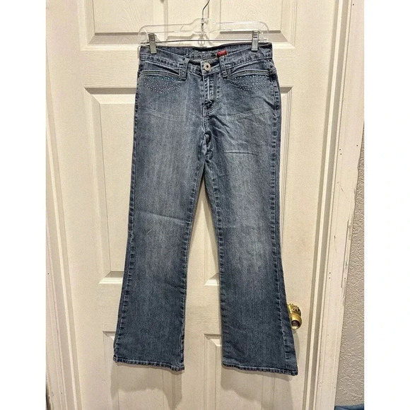 Vintage Y2K Vanilla Star Rhinestone Embellished Flare Jeans Women’s Size‎ 7 - Picture 1 of 9